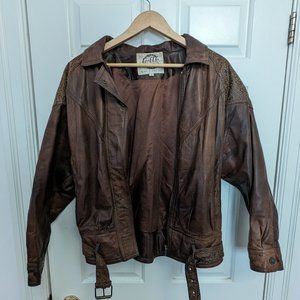 Vintage G-III Global Identity Brown Leather Coat - Small